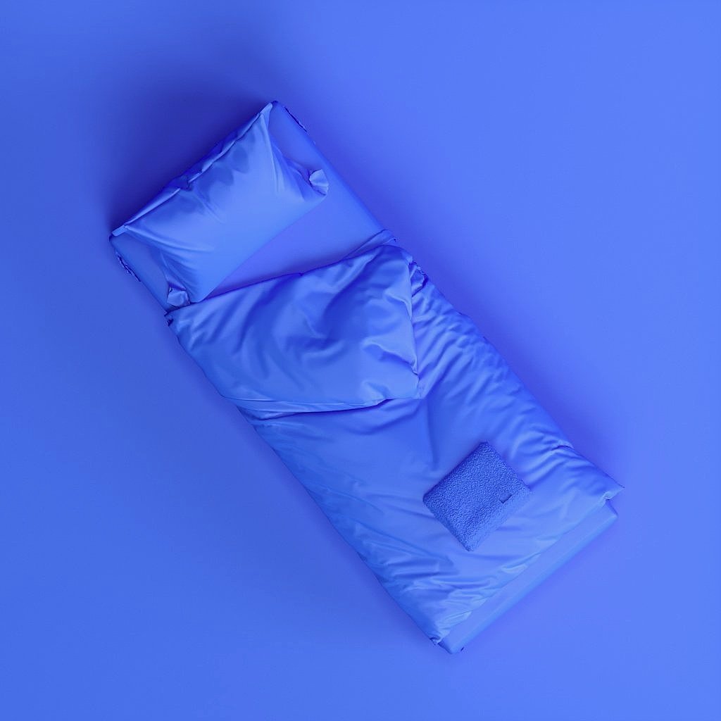 A pod bed with the bed linen